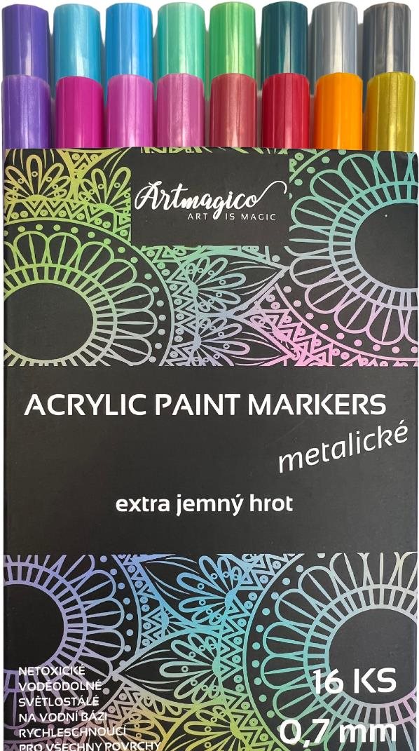 Artmagico Akrylový popisovač s extra jemným hrotem metalické