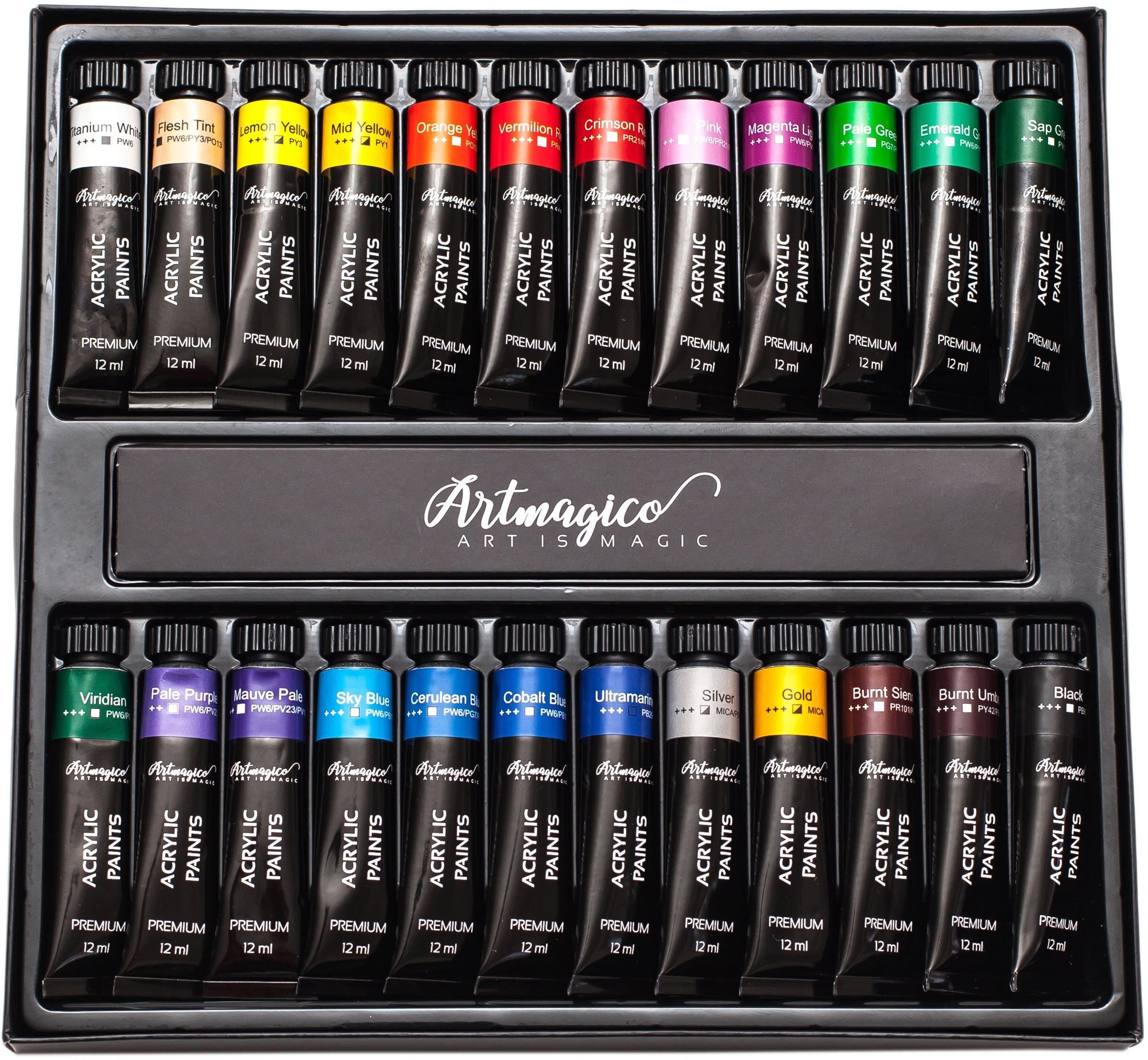 Artmagico Akrylové barvy 12ml × 24 ks