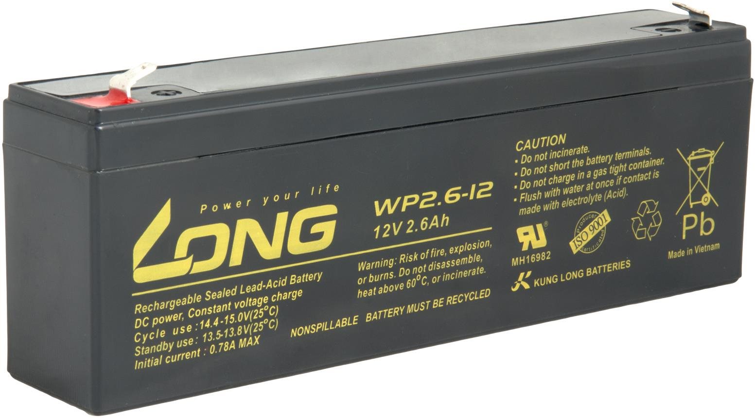 Long baterie 12V 2,6Ah F1 (WP2.6-12)