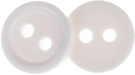Knoflíky Žirovnice Knoflík 1 cm bílý 2 dirky 366285I, sada 6 ks