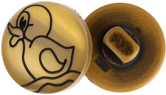 Knoflíky Žirovnice Knoflík 1,5 cm kačenka na zlaté, 316834, sada 6 ks