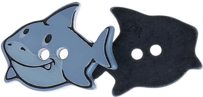 Knoflíky Žirovnice Knoflík 2,5 × 2 cm žralok 400252, sada 3 ks