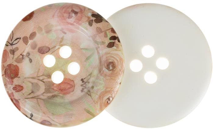 Knoflíky Žirovnice Knoflík 5cm růžičky, 336331E, sada 2 ks
