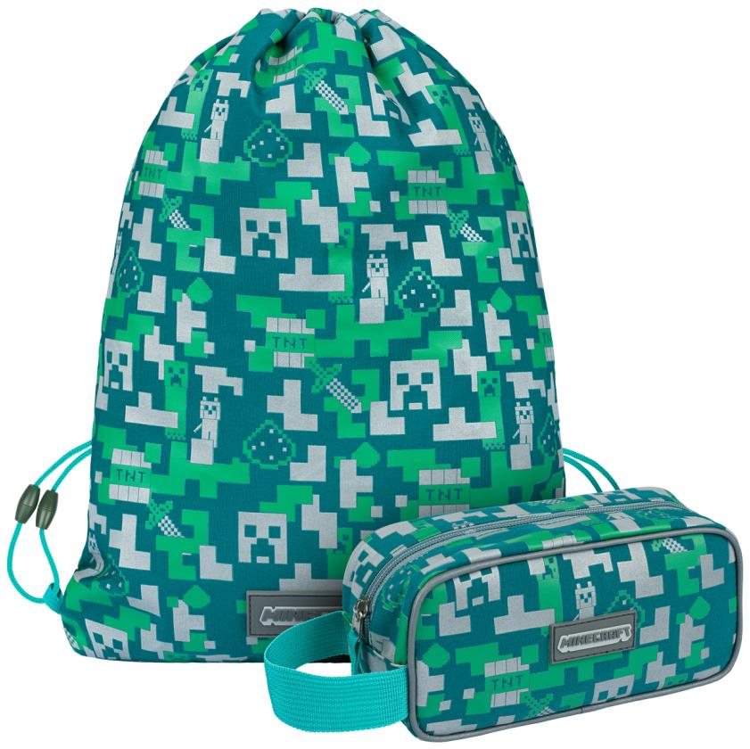 BAAGL MINECRAFT 2 SET Silver Creeper: penál, sáček