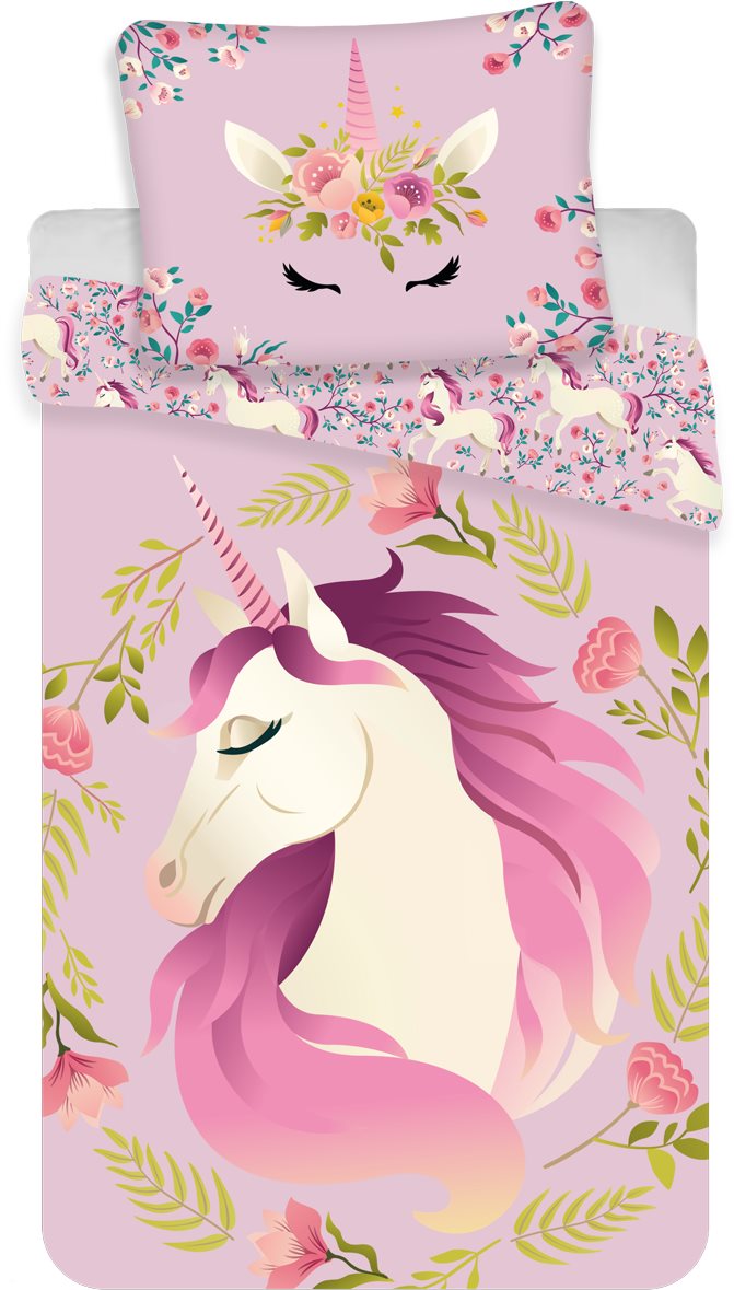 Jerry Fabrics ložní povlečení - Unicorn/Jednorožec flowers
