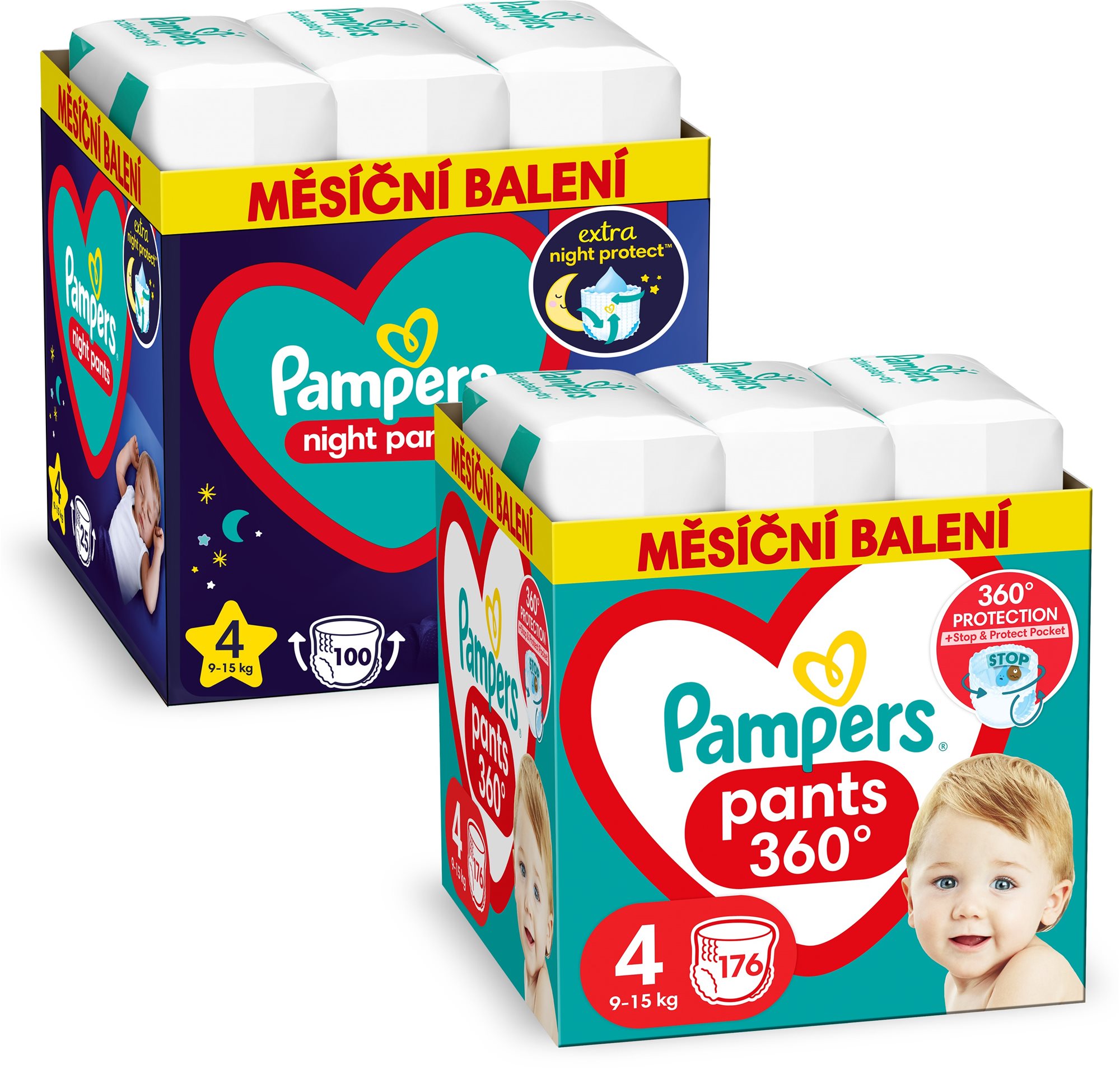 PAMPERS Pants vel. 4 (176 ks) + Night Pants vel. 4 (100 ks)