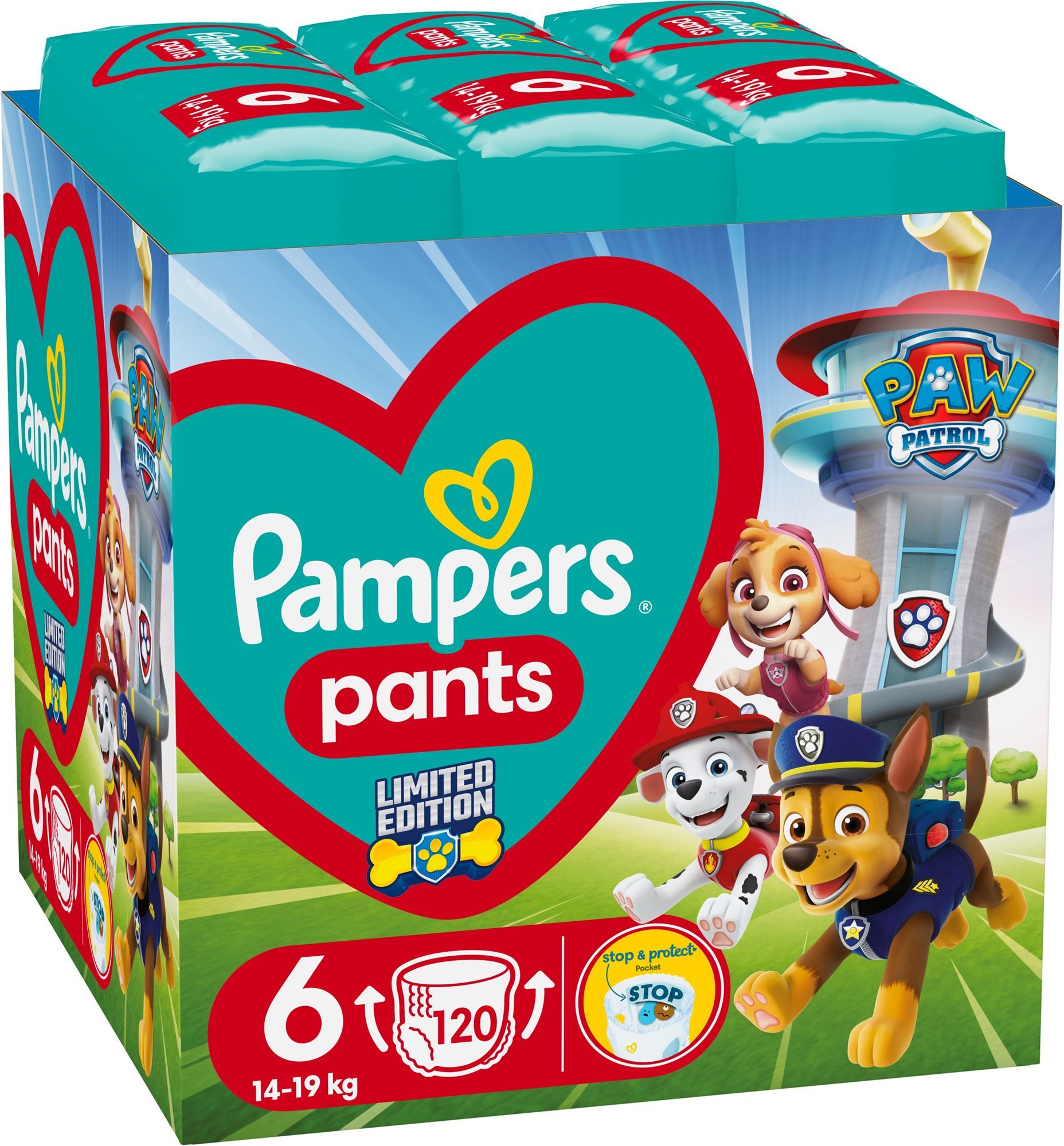 PAMPERS Active Baby Pants Paw Patrol vel. 6 (120 ks)