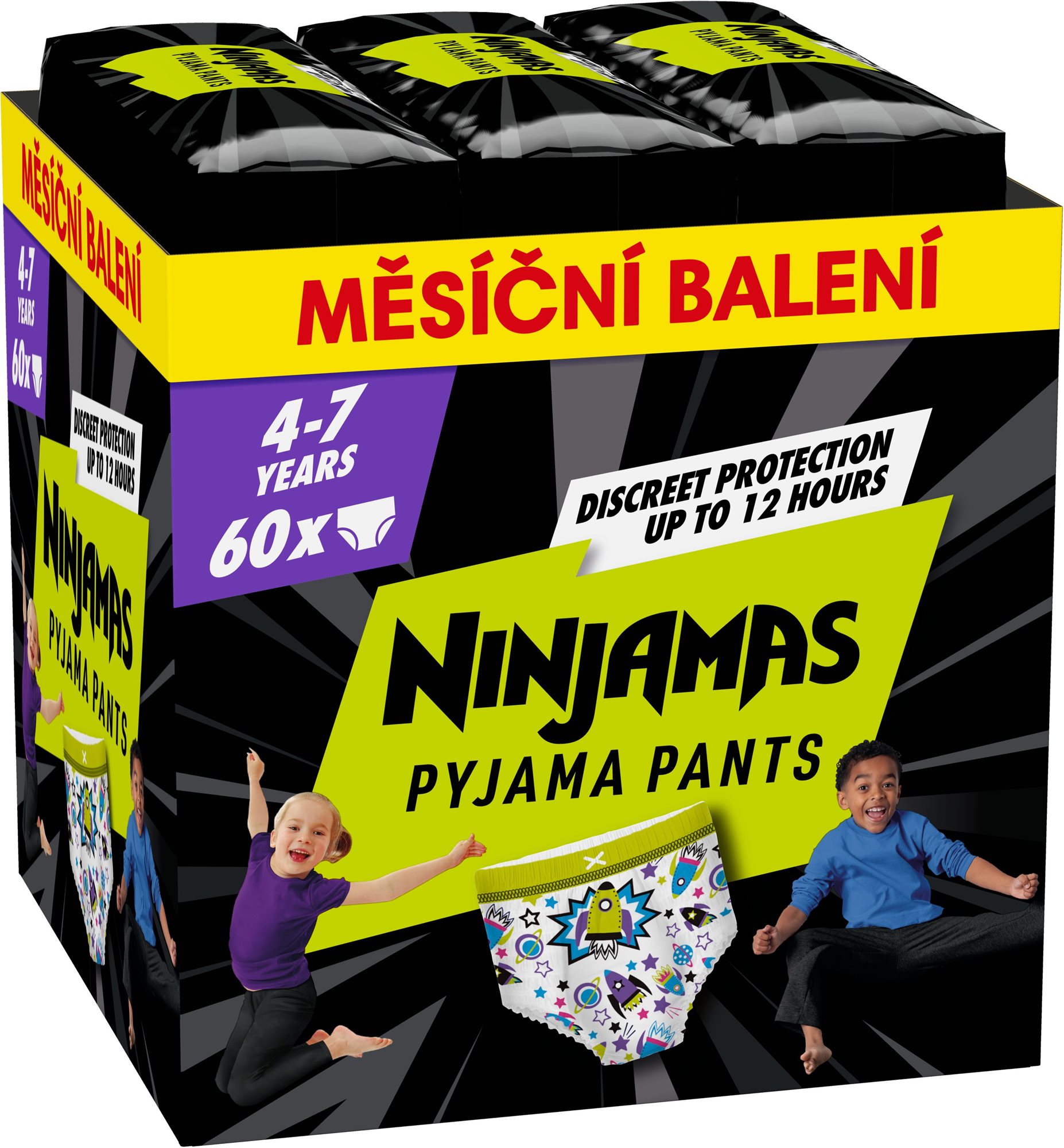 PAMPERS Ninjamas Pyjama Pants Kosmické lodě 4 – 7 let (60 ks)