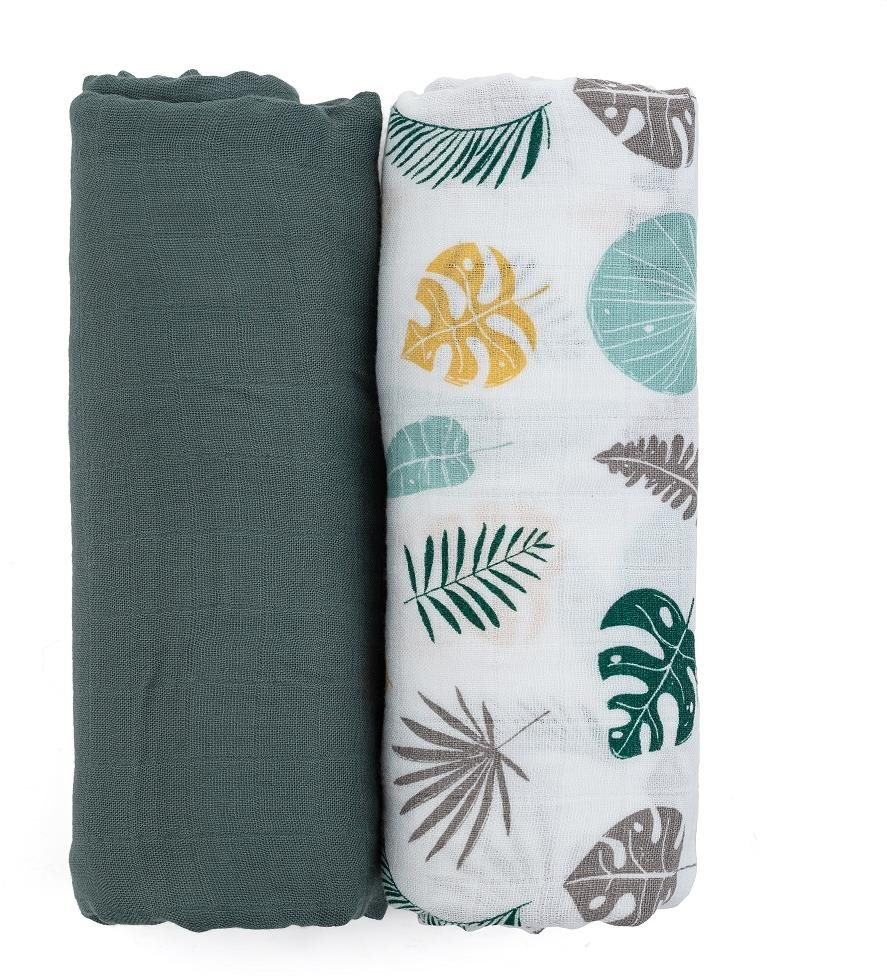 PETITE&MARS Misty Green Leaves 2v1 120 × 120 cm, 2 ks