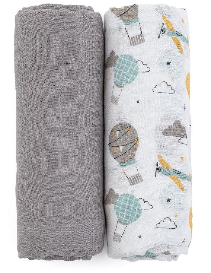 PETITE&MARS Misty Grey Planes 2v1 120 × 120 cm, 2 ks