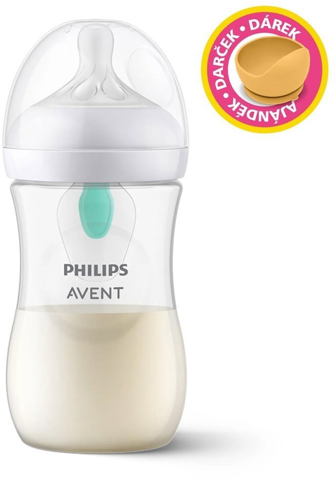 Philips AVENT Natural Response s ventilem AirFree 260 ml, 1 m + dárek Petite&Mars miska 6m+
