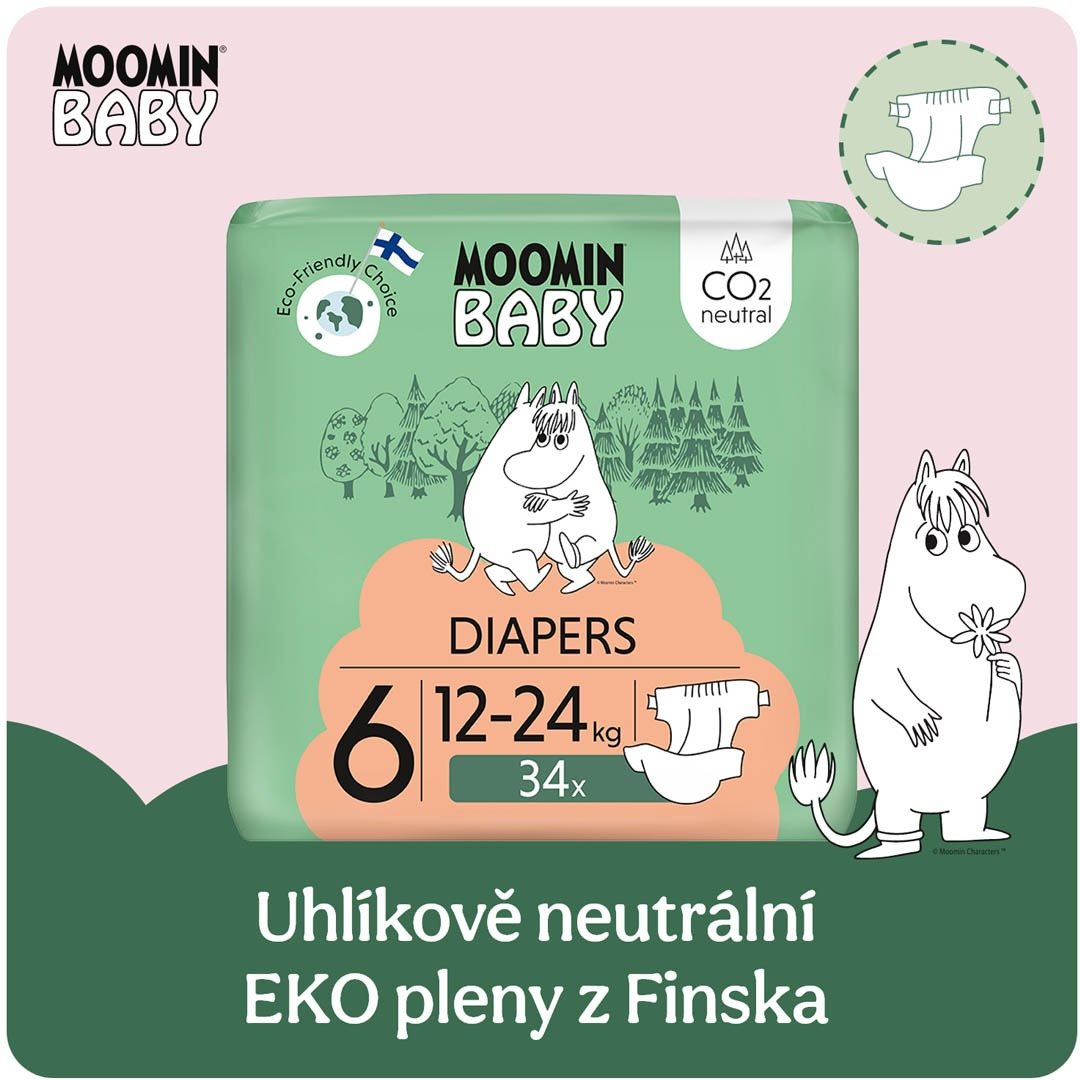 Moomin Baby 6 Maxi 12–24 kg (34 ks)