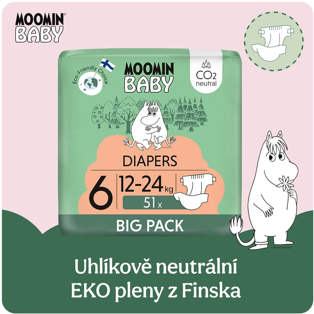 Moomin Baby 6 Maxi 12–24 kg (51 ks)