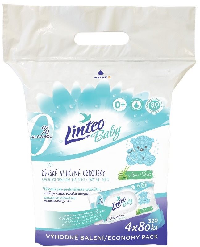 LINTEO BABY Vlhčené ubrousky (4× 80 ks)