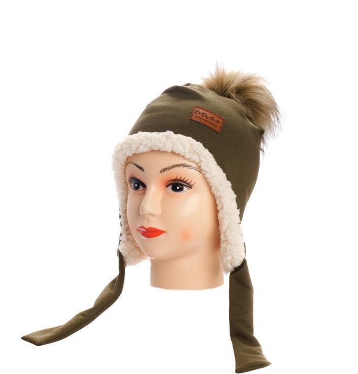 Baby - Smile Ušanka, khaki (velikost M)