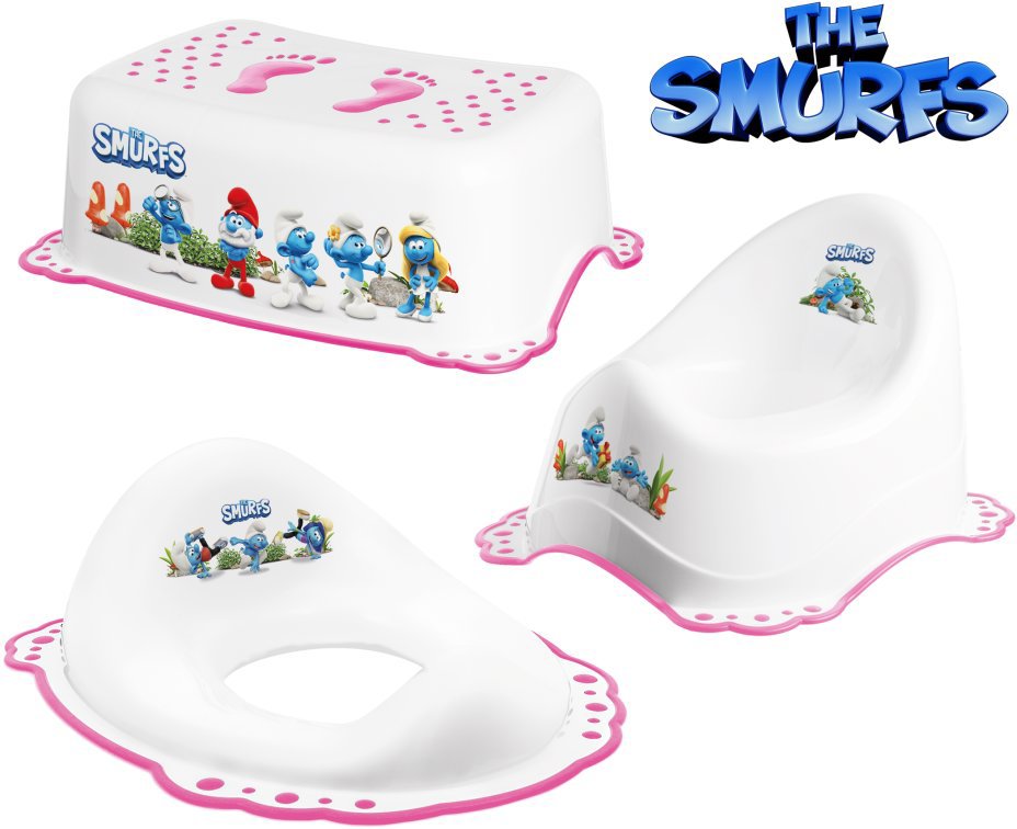 MALTEX Set The Smurfs Nočník, sedátko a stupátko bílý/růžový