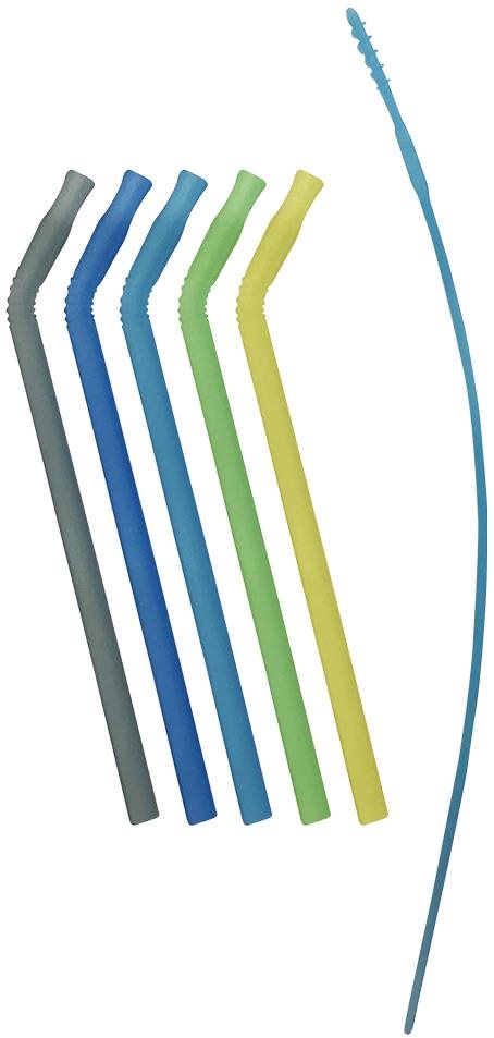 b.box Set silikonových brček modrá/zelená