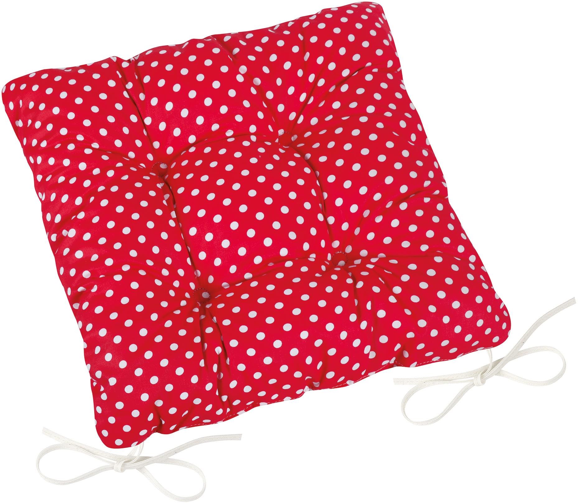 BELLATEX Sedák Adéla 41/014 prošívaný 40 × 40 cm, červený puntík