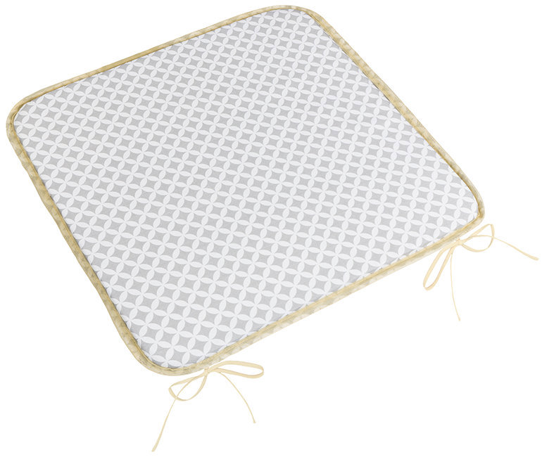 BELLATEX Sedák ADÉLA 3405 hladký 40 × 40 kosočtverce šedobílé