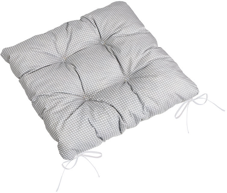BELLATEX Sedák ADÉLA 4104 prošívaný 40 × 40 kostička šedobílá