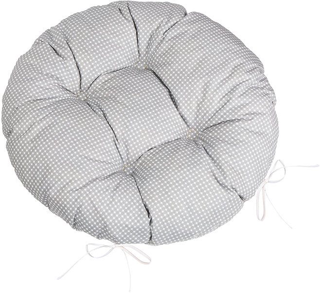 BELLATEX Sedák ADÉLA 6204 kulatý prošívaný průměr 40 cm kostička šedobílá