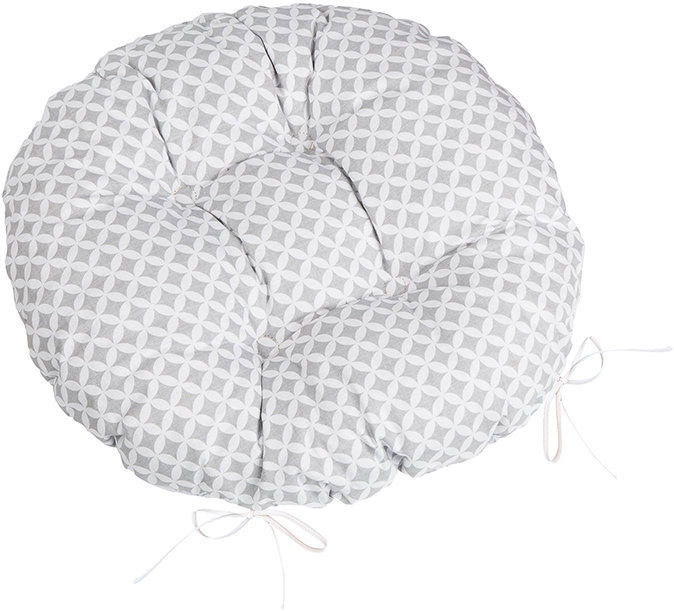 BELLATEX Sedák ADÉLA 6205 kulatý prošívaný průměr 40 cm kosočtverce šedobílé