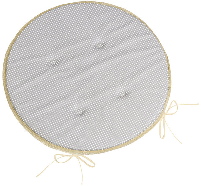 BELLATEX Sedák ADÉLA 7904 kulatý hladký průměr 40 cm kostička šedobílá