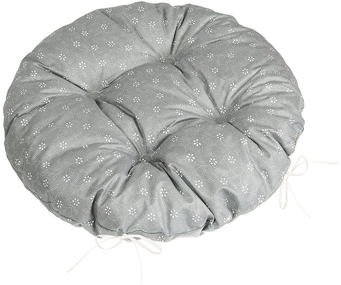 BELLATEX Adéla Sedák 62/227 kulatý prošívaný prům. 40 cm pnoucí kvítek šedý