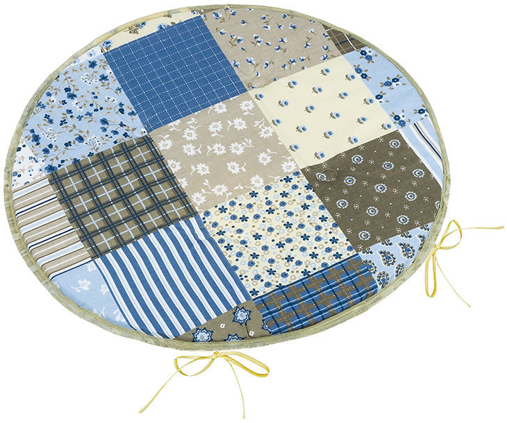 BELLATEX Adéla Sedák 79/240 kulatý hladký prům. 40 cm patchwork modrý