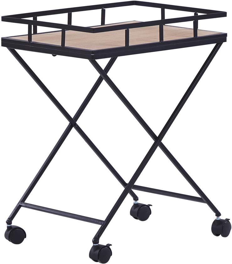 Kuchyňský vozík světlé dřevo / černá LEOTI, 306129