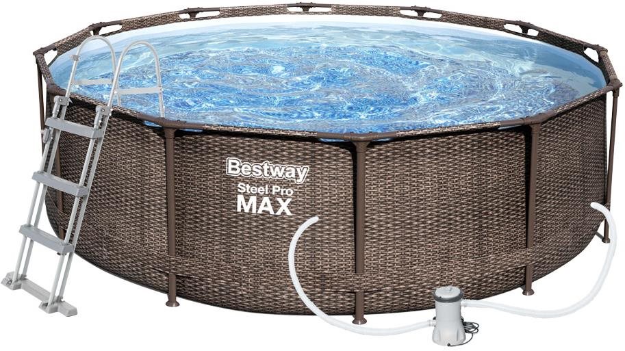 BESTWAY Bazén s konstrukcí Steel Pro Max Rattan 3,66 × 1 m - 56709