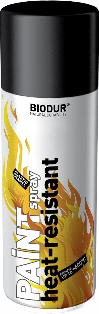 Biodur Barva na vysoké teploty ve spreji černá 400 ml 600 °C