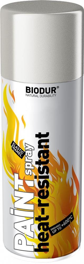 Biodur Barva na vysoké teploty ve spreji stříbrná 400 ml 600 °C