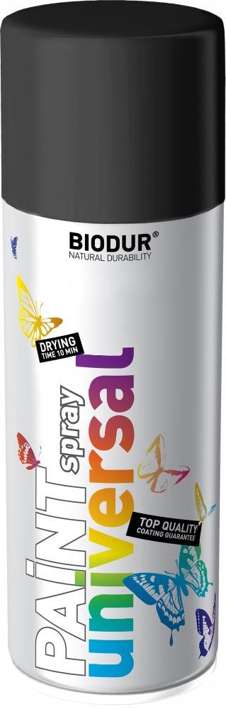 Biodur Email ve spreji - hluboká černá 400 ml/ RAL 9005