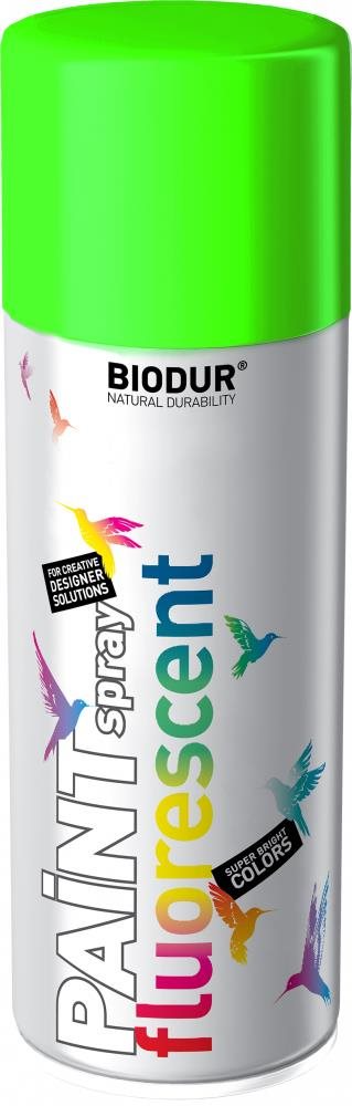 Biodur Email ve spreji - fluorescenční zelená 400 ml/RAL 9015