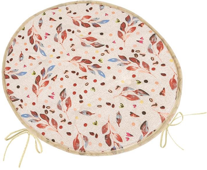 BELLATEX Sedák BERTA 79/607 kulatý hladký průměr 40 cm, lístečky barevné