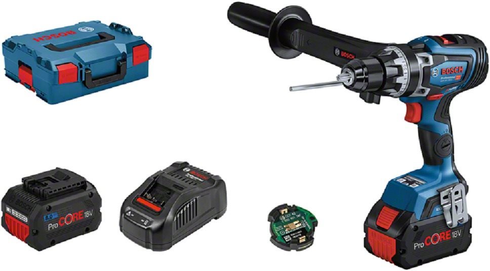 BOSCH Aku vrtačka GSR 18V-150 C Professional, 2 x 8.0 Ah ProCore, rychlonabíječka, L-Boxx