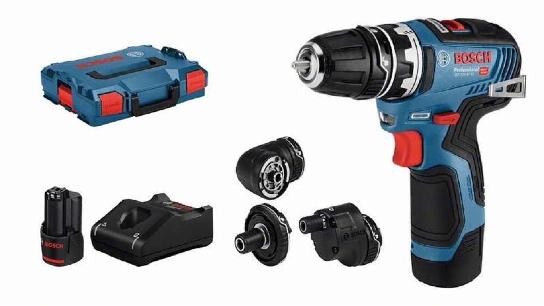 BOSCH Aku vrtačka GSR 12V-35 FlexiClick (2x 3.0Ah, 3 nástavce, L-Boxx) 0.601.9H3.000