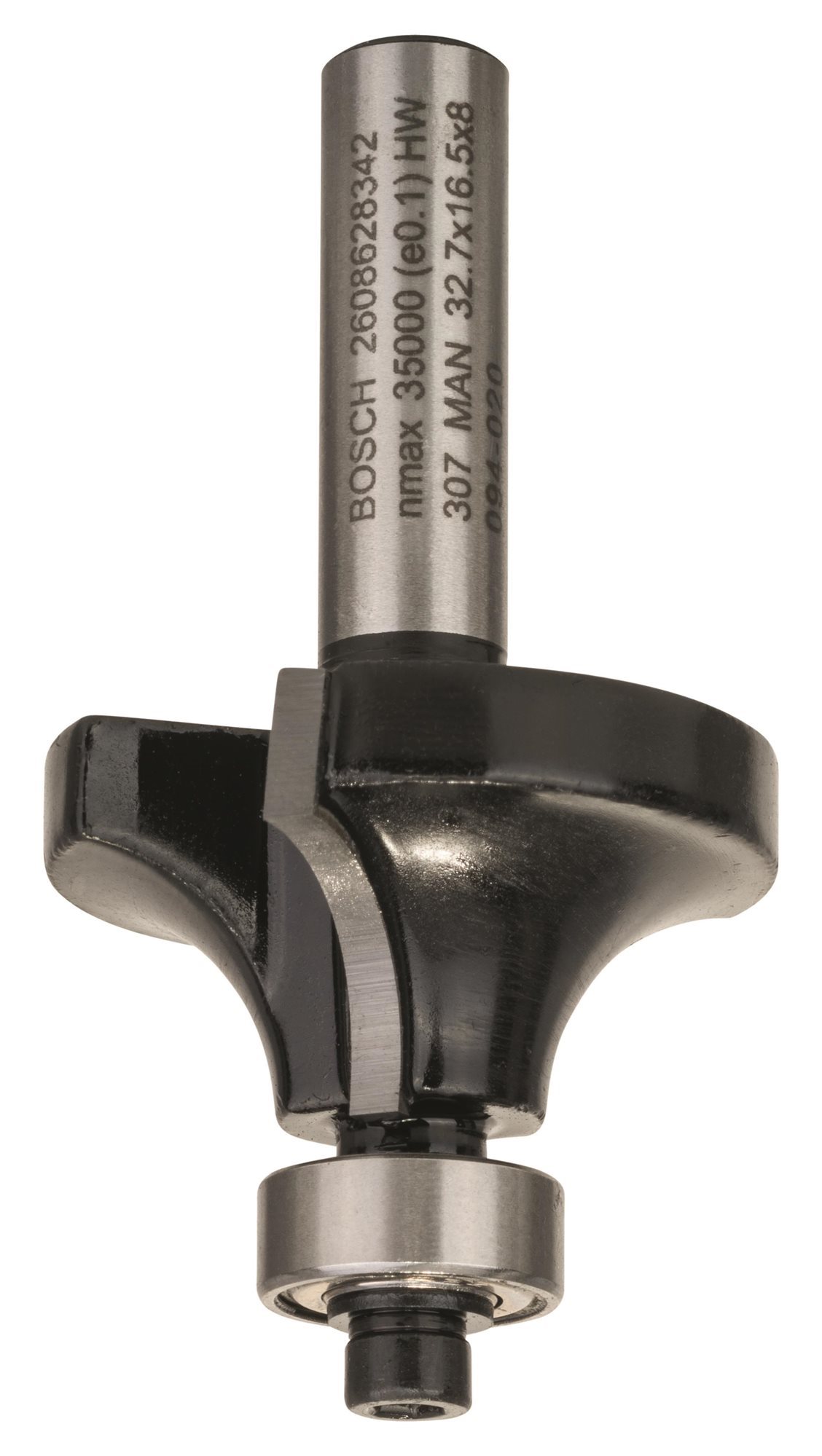 BOSCH fréza, 8 mm, R1 10 mm, L 16,5 mm, G 57 mm 2.608.628.342