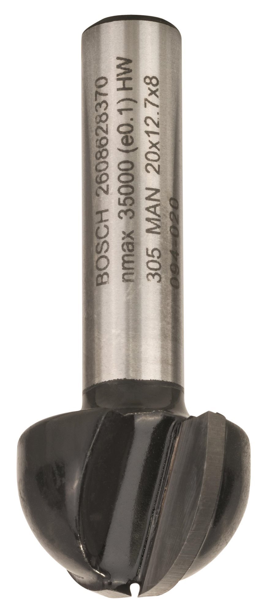 BOSCH Žlábkovací fréza, 8 mm, R1 10 mm, D 20 mm, L 12,4 mm, G 46 mm 2.608.628.370