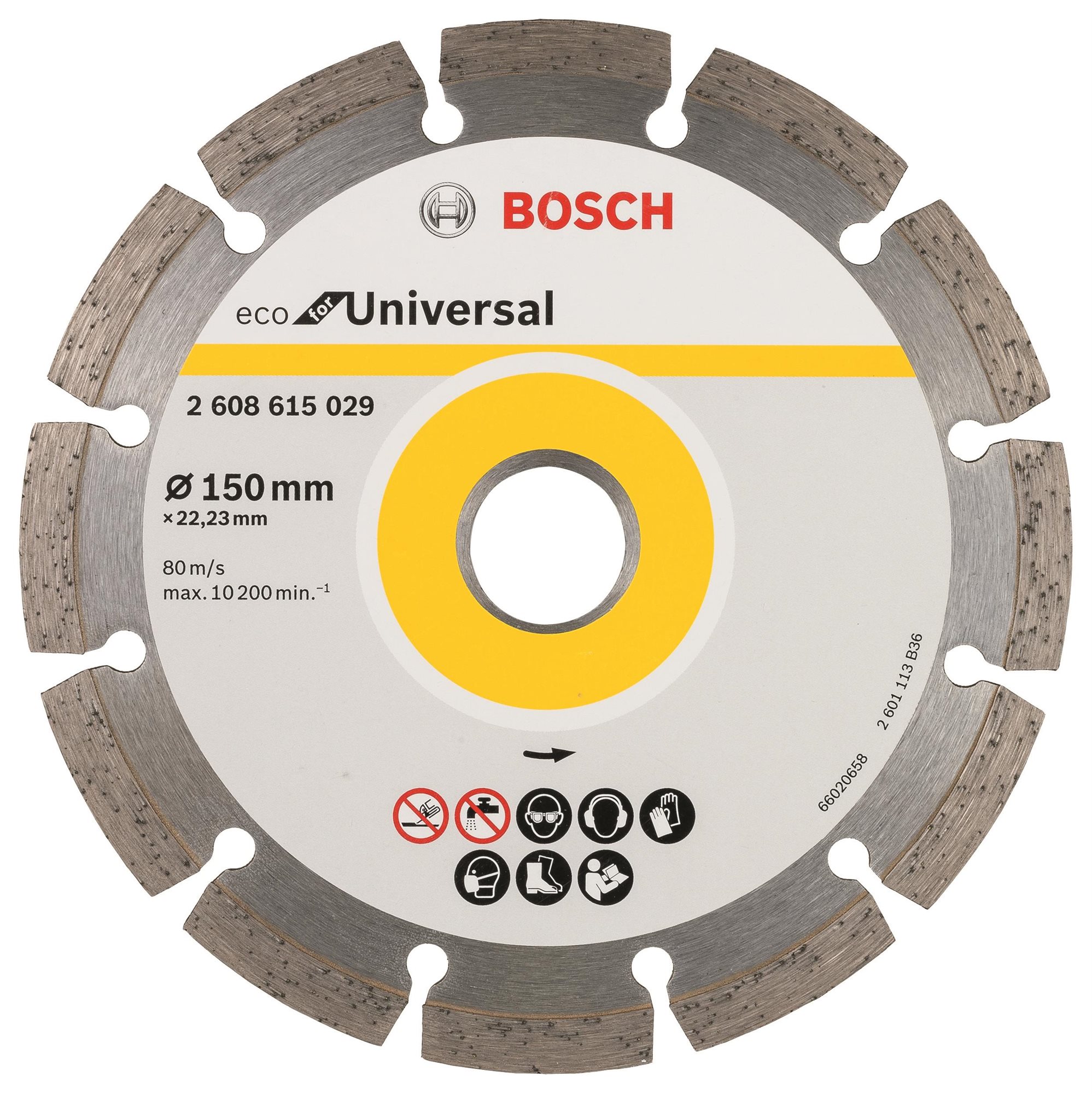 BOSCH Diamantový dělicí kotouč ECO For Universal 150 × 22,23 × 2,1 × 7 mm 2.608.615.042