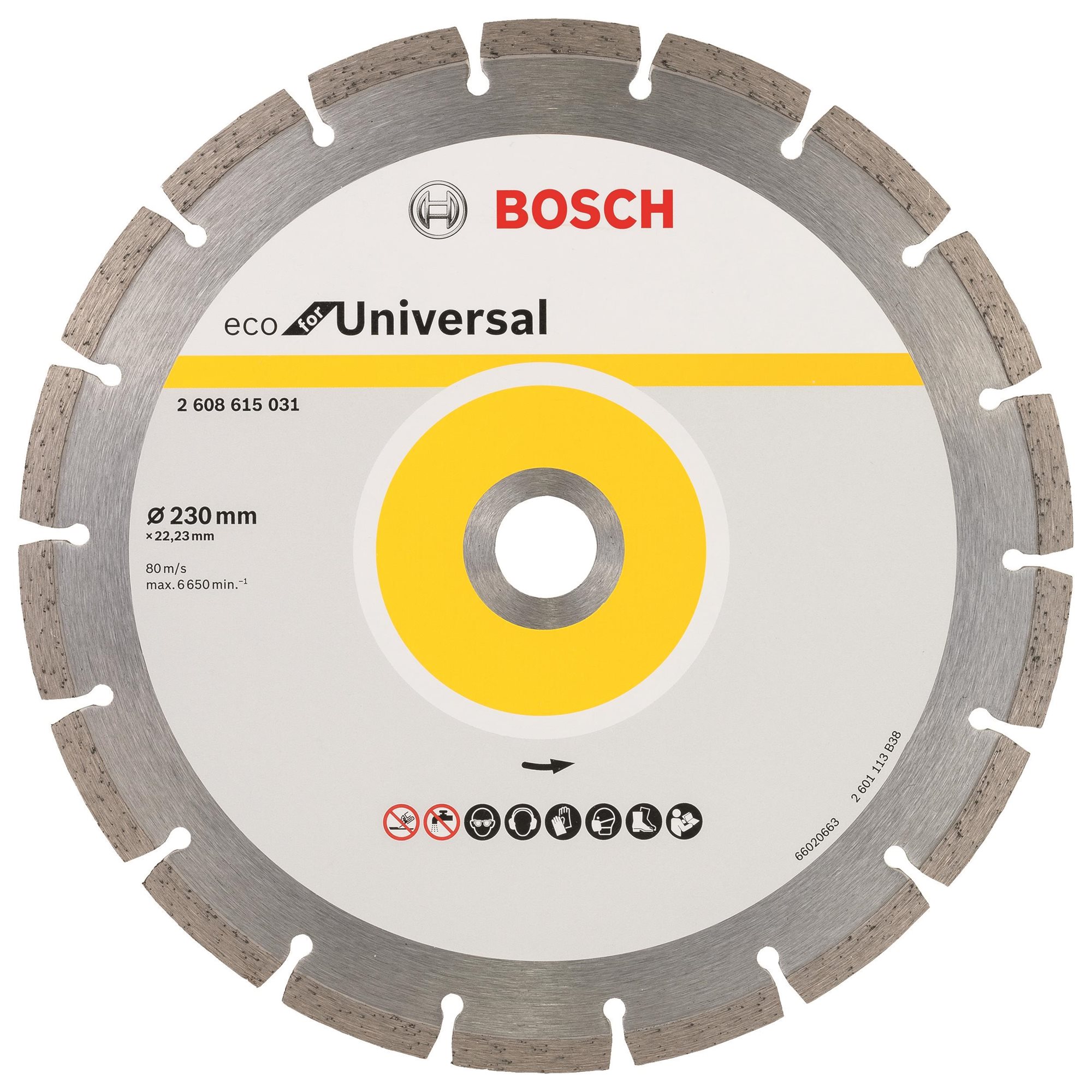 BOSCH Diamantový dělicí kotouč ECO For Universal 230 × 22,23 × 2,6 × 7 mm 2.608.615.044