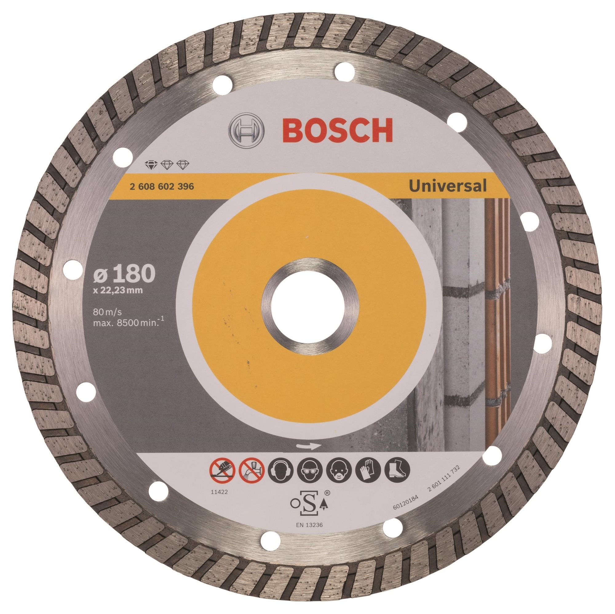 BOSCH Diamantový dělicí kotouč Standard for Universal Turbo 180 x 22,23 x 2,5 x 10 mm 2.608.602.396