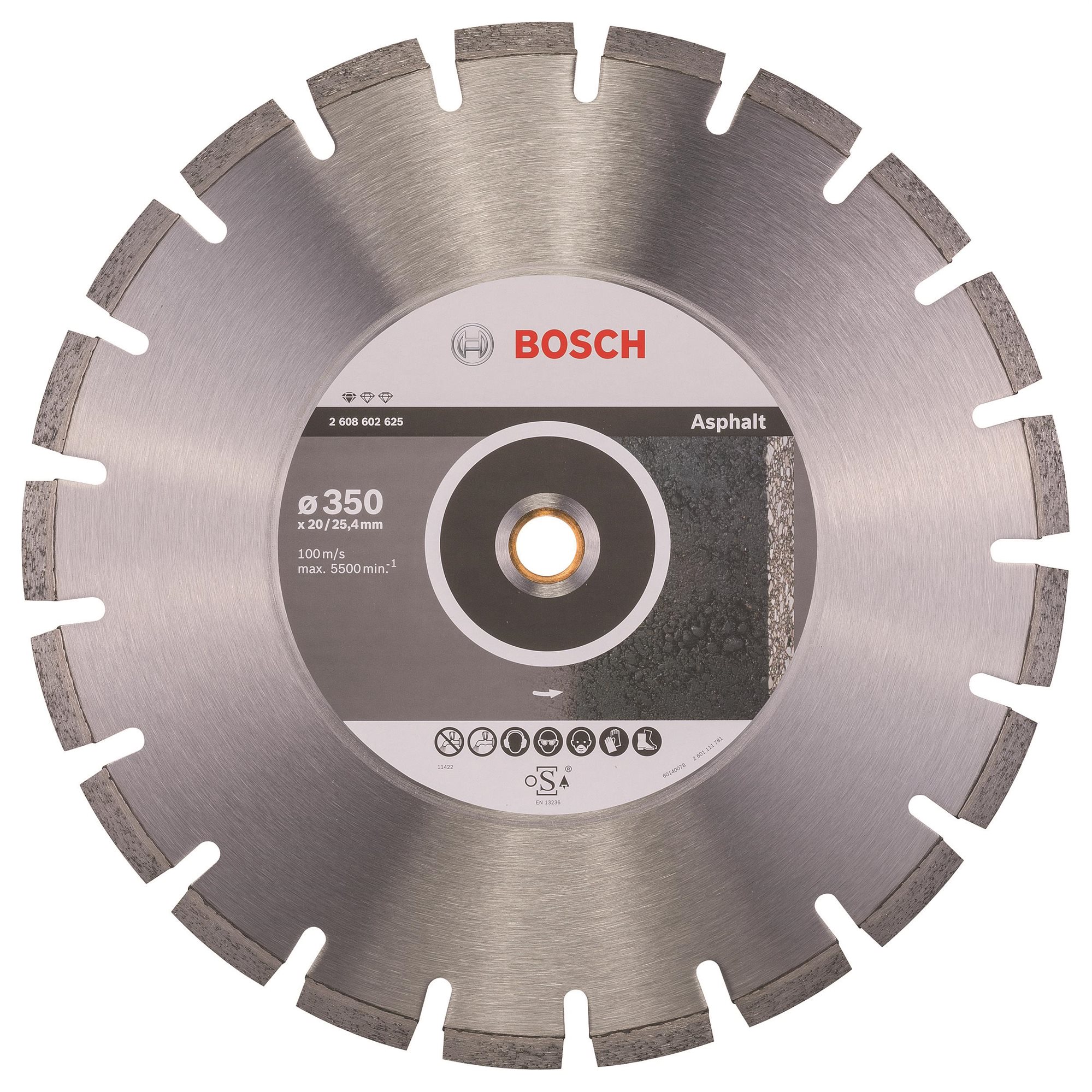 BOSCH Diamantový dělicí kotouč Standard for Asphalt 350 x 20/25,40 x 3,2 x 10 mm 2.608.602.625