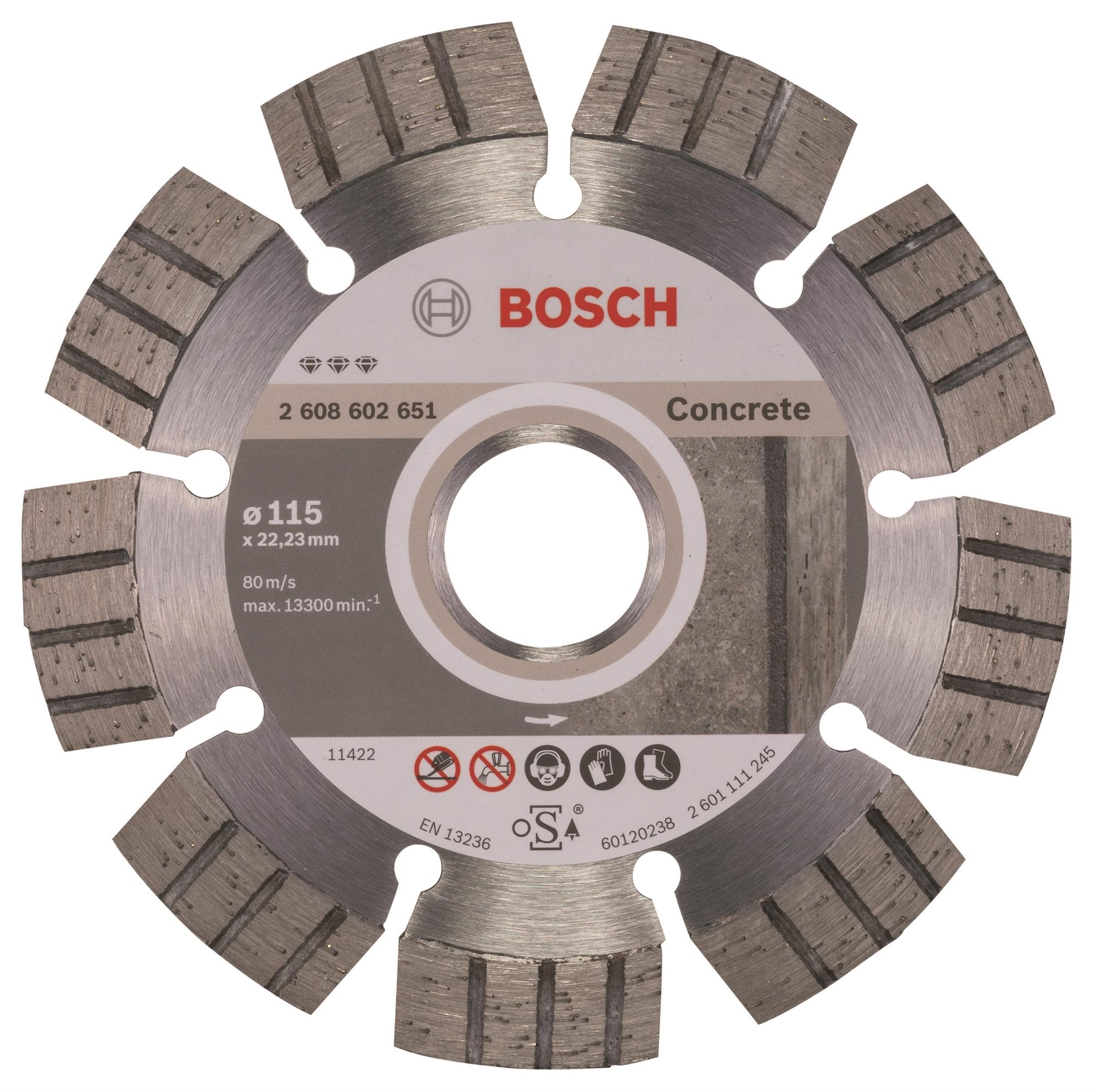 BOSCH Diamantový dělicí kotouč Best for Concrete 115 x 22,23 x 2,2 x 12 mm 2.608.602.651