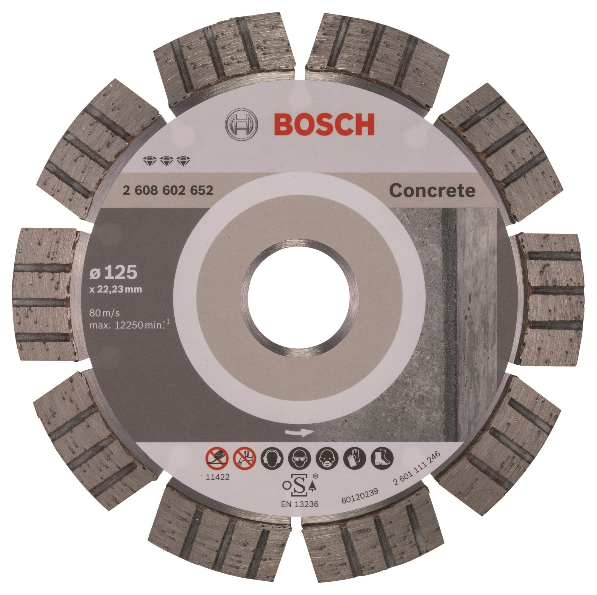 BOSCH Diamantový dělicí kotouč Best for Concrete 125 x 22,23 x 2,2 x 12 mm 2.608.602.652