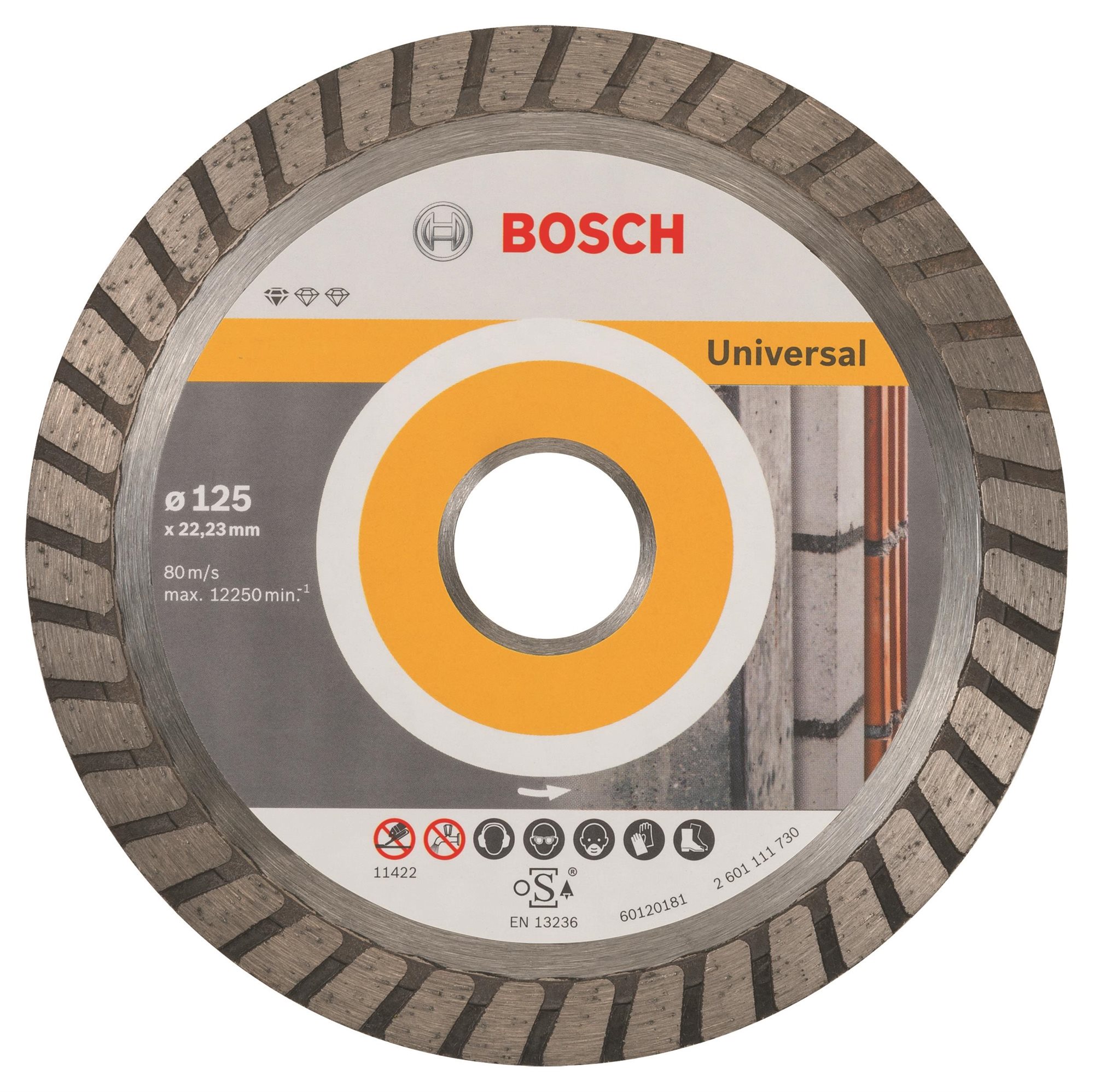 BOSCH Diamantový dělicí kotouč Standard for Universal Turbo 125 x 22,23 x 2 x 10 mm 2.608.603.250