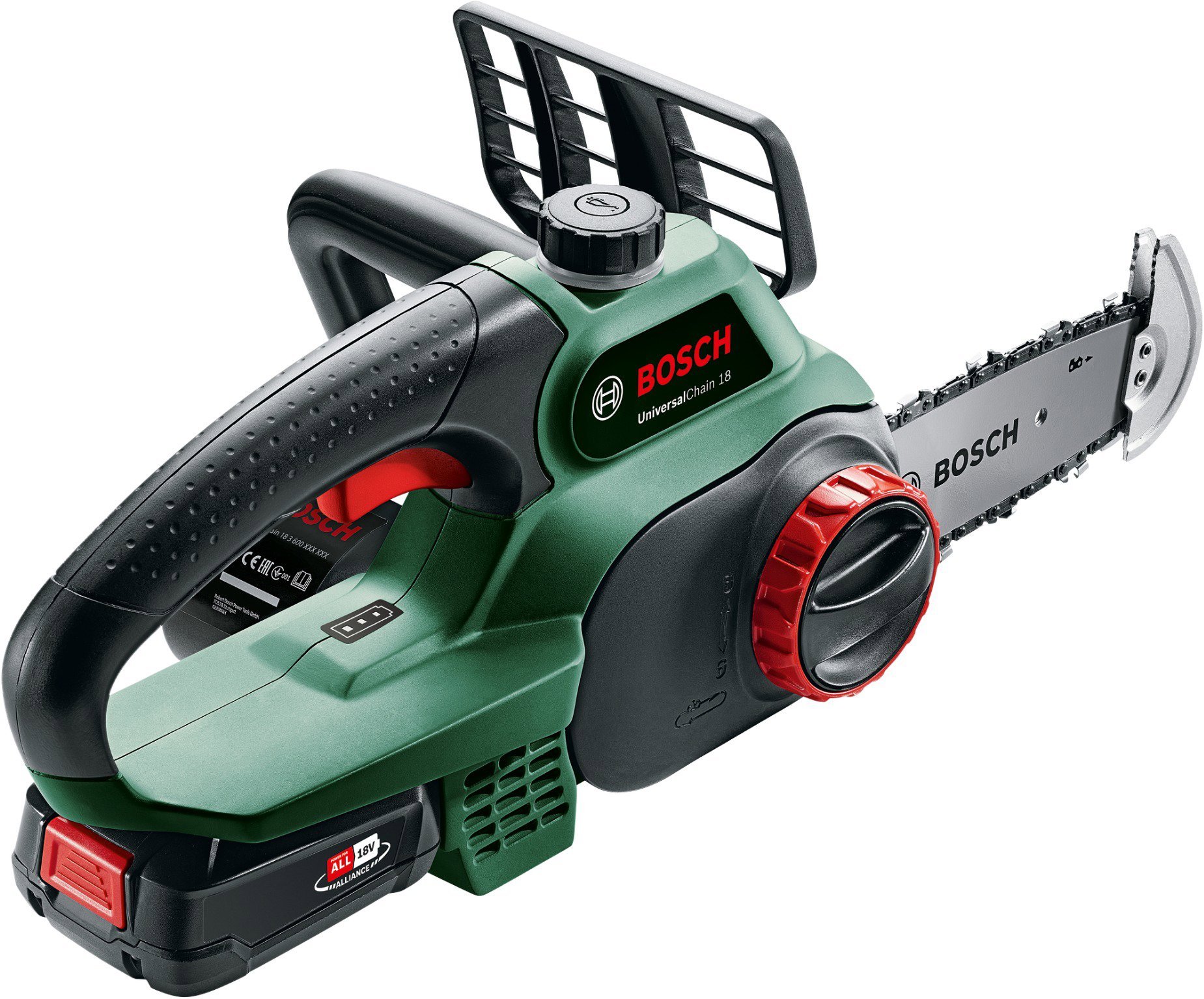 BOSCH Řetězová pila aku UniversalChain 18V (2 × 2,5Ah) + řetěz