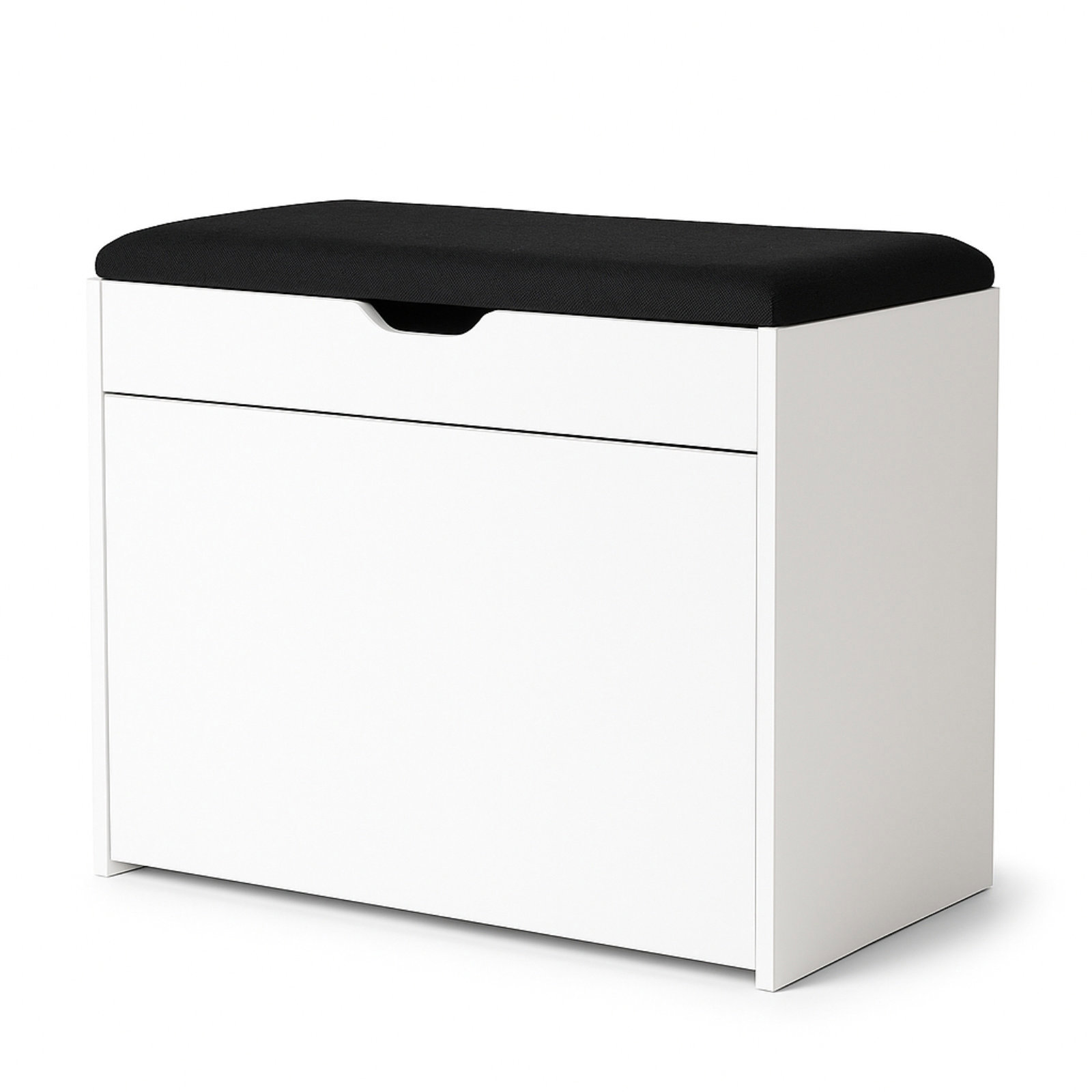 BOXIMO Scala Botník se sedákem a výsuvnými policemi 57 × 30 × 53 cm, bílý