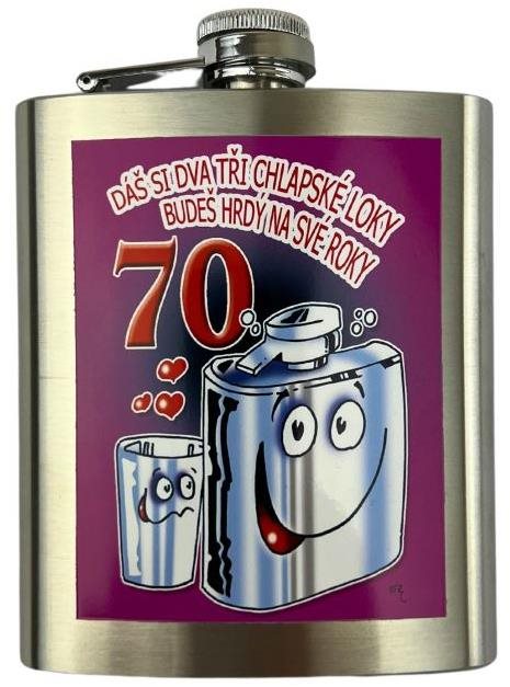 DIVJA Dárková placatka Dáš si dva tři chlapské loky - 70tka 200 ml